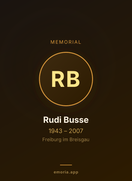 Memorial portrait of Rudi Busse