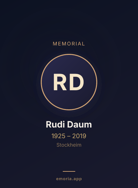 Memorial portrait of Rudi Daum
