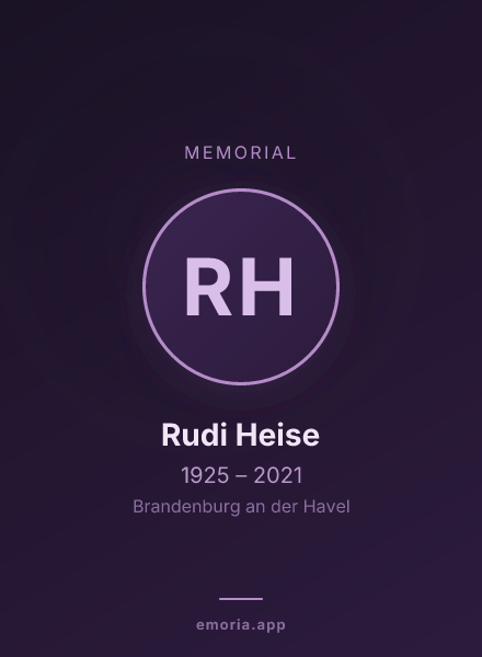 Memorial portrait of Rudi Heise