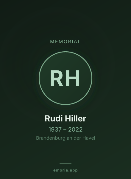 Memorial portrait of Rudi Hiller
