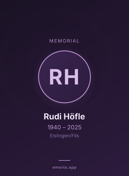 Memorial portrait of Rudi Höfle