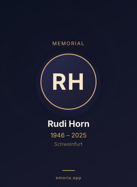 Memorial portrait of Rudi Horn