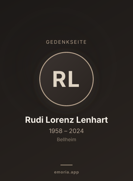 Gedenkportrait von Rudi Lorenz Lenhart