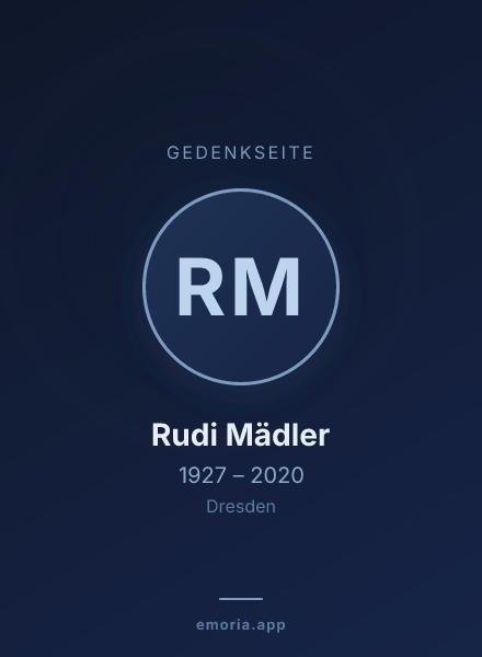 Gedenkportrait von Rudi Mädler