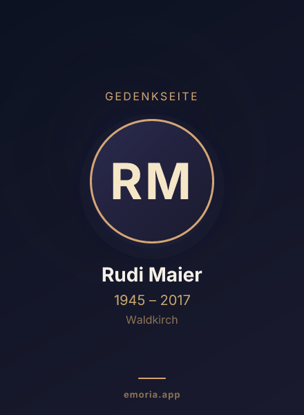 Gedenkportrait von Rudi Maier