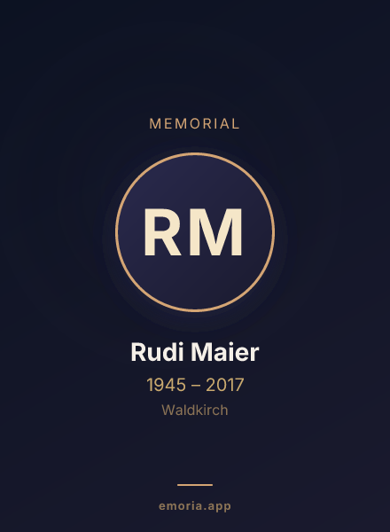 Memorial portrait of Rudi Maier