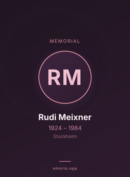 Memorial portrait of Rudi Meixner