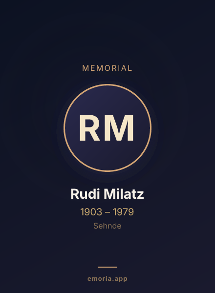 Memorial portrait of Rudi Milatz