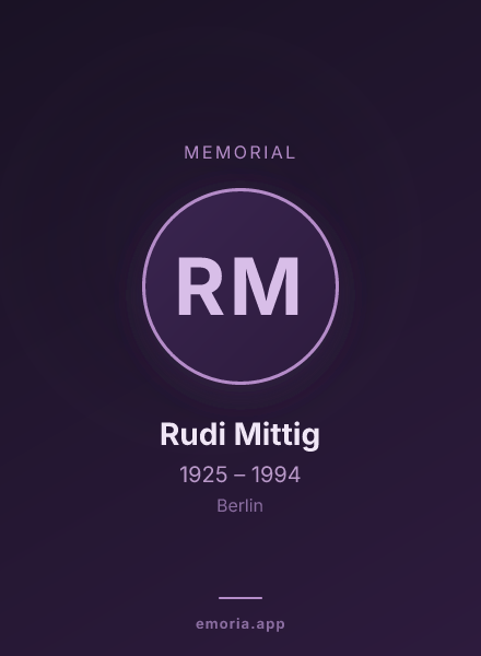 Memorial portrait of Rudi Mittig