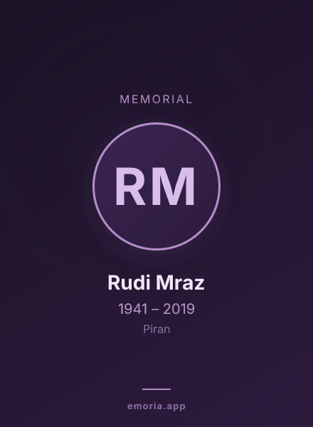 Memorial portrait of Rudi Mraz