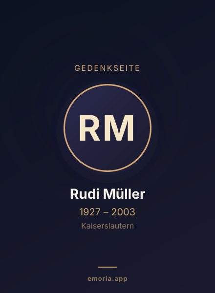 Gedenkportrait von Rudi Müller