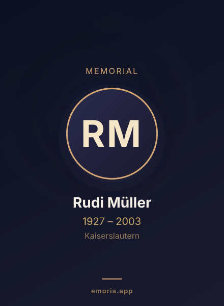 Memorial portrait of Rudi Müller