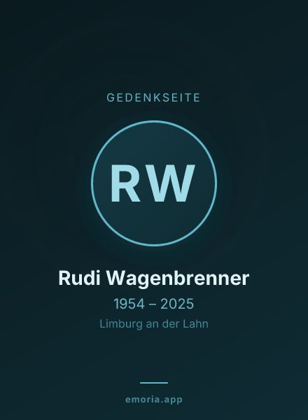 Gedenkportrait von Rudi Wagenbrenner