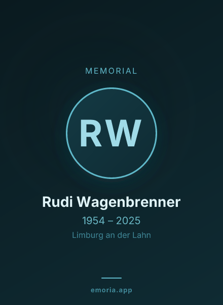 Memorial portrait of Rudi Wagenbrenner