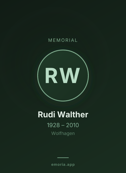 Memorial portrait of Rudi Walther