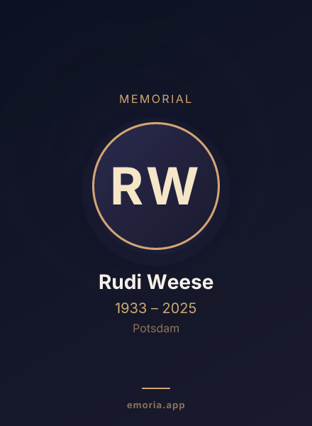 Memorial portrait of Rudi Weese