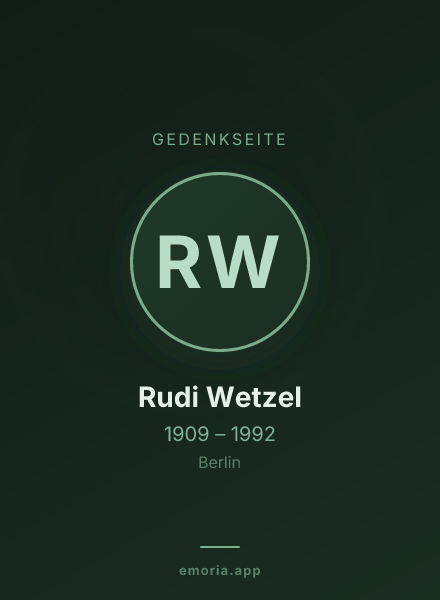 Gedenkportrait von Rudi Wetzel