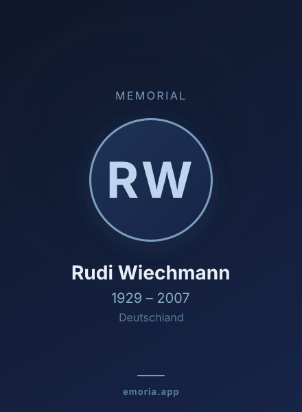 Memorial portrait of Rudi Wiechmann