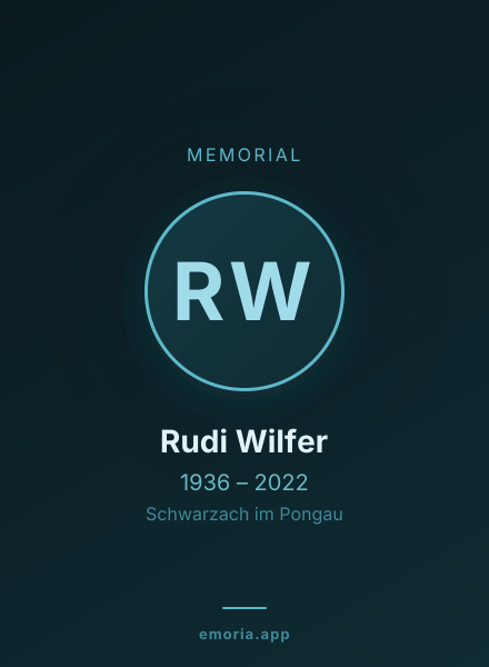 Memorial portrait of Rudi Wilfer