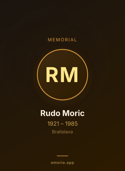Memorial portrait of Rudo Moric
