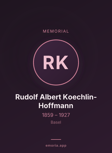 Memorial portrait of Rudolf Albert Koechlin-Hoffmann