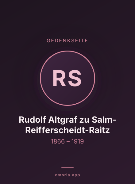 Gedenkportrait von Rudolf Altgraf zu Salm-Reifferscheidt-Raitz