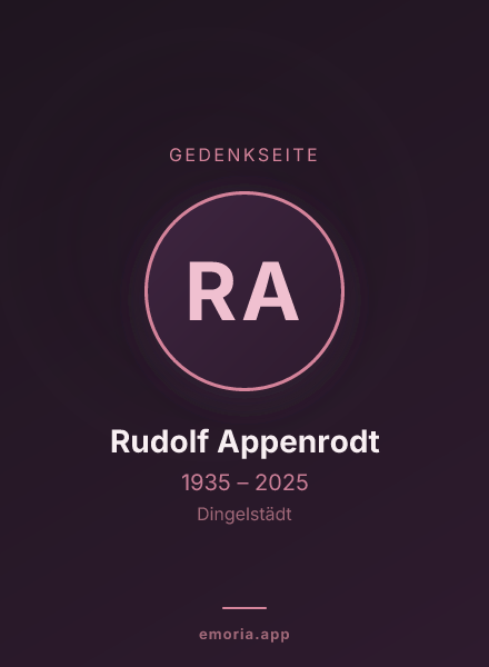 Gedenkportrait von Rudolf Appenrodt