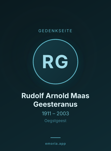 Gedenkportrait von Rudolf Arnold Maas Geesteranus