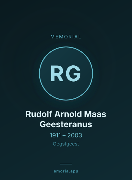 Memorial portrait of Rudolf Arnold Maas Geesteranus