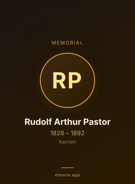 Memorial portrait of Rudolf Arthur Pastor