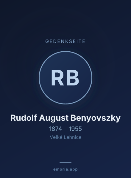 Gedenkportrait von Rudolf August Benyovszky