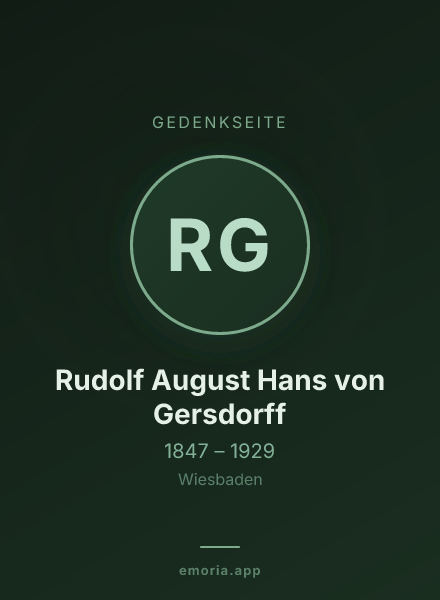Gedenkportrait von Rudolf August Hans von Gersdorff