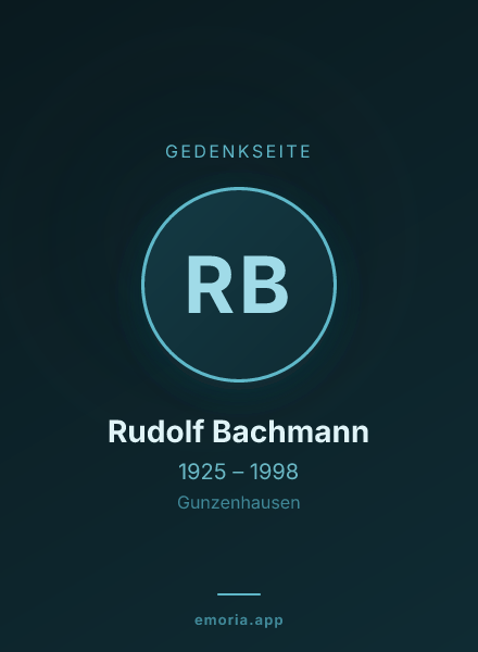 Gedenkportrait von Rudolf Bachmann