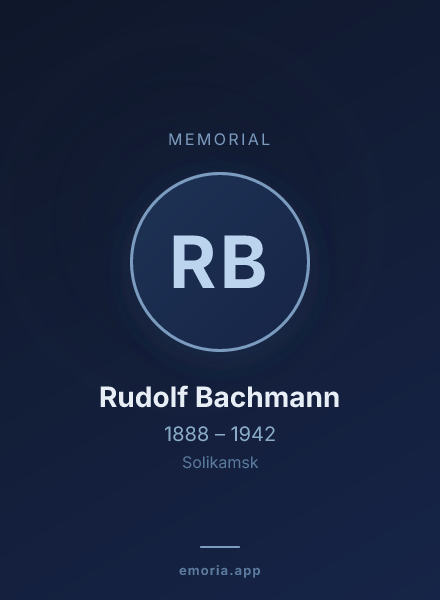 Memorial portrait of Rudolf Bachmann