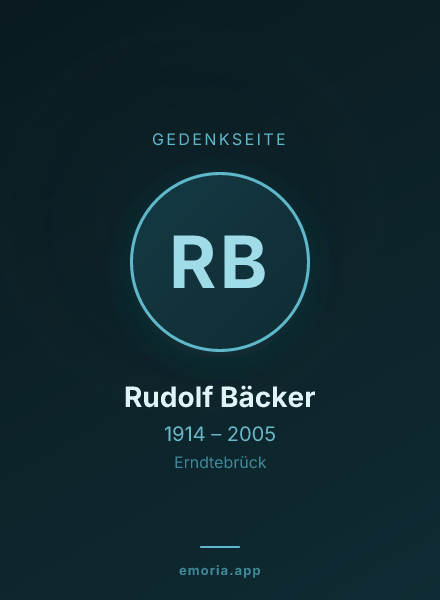 Gedenkportrait von Rudolf Bäcker