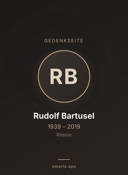 Gedenkportrait von Rudolf Bartusel