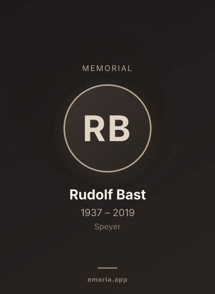 Memorial portrait of Rudolf Bast