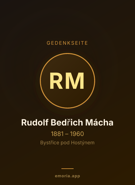 Gedenkportrait von Rudolf Bedřich Mácha