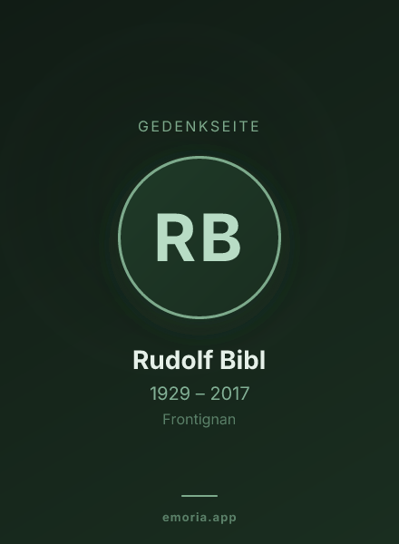 Gedenkportrait von Rudolf Bibl