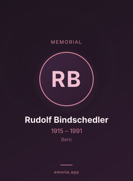 Memorial portrait of Rudolf Bindschedler