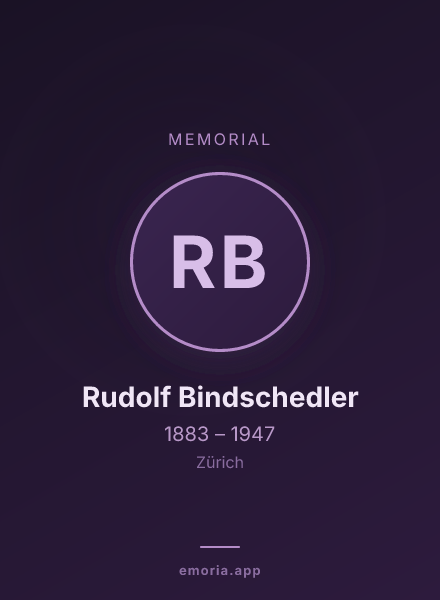 Memorial portrait of Rudolf Bindschedler