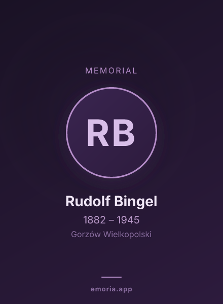 Memorial portrait of Rudolf Bingel