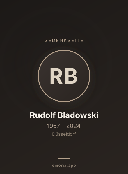 Gedenkportrait von Rudolf Bladowski