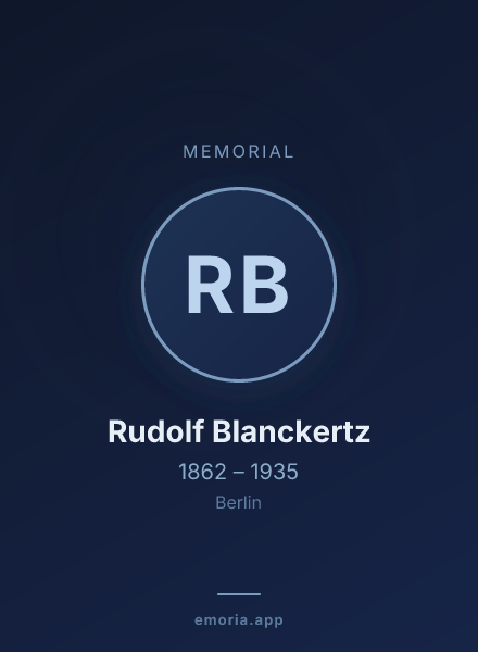Memorial portrait of Rudolf Blanckertz