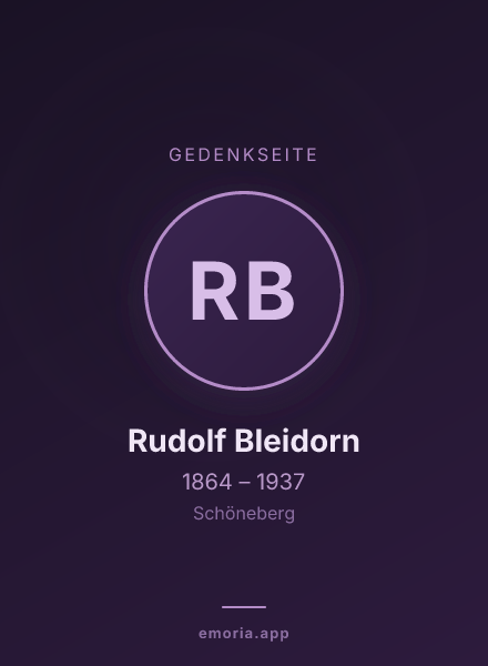 Gedenkportrait von Rudolf Bleidorn