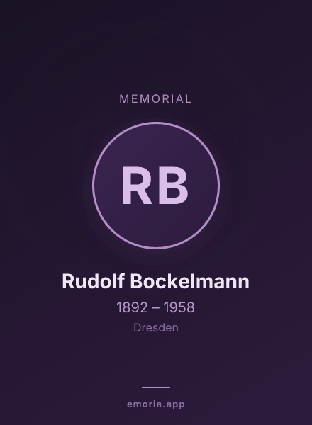Memorial portrait of Rudolf Bockelmann