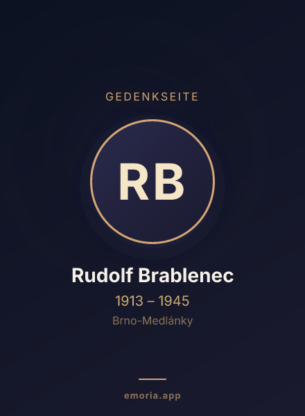 Gedenkportrait von Rudolf Brablenec