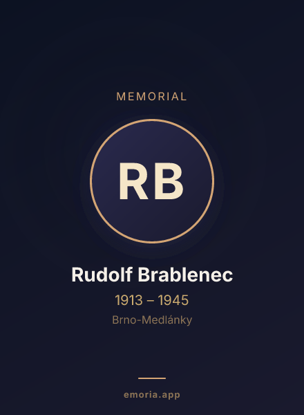 Memorial portrait of Rudolf Brablenec