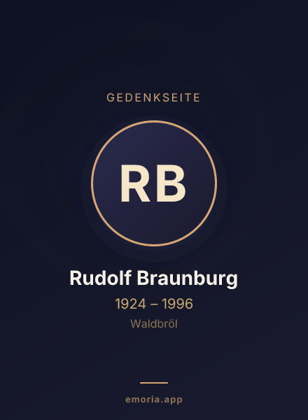 Gedenkportrait von Rudolf Braunburg