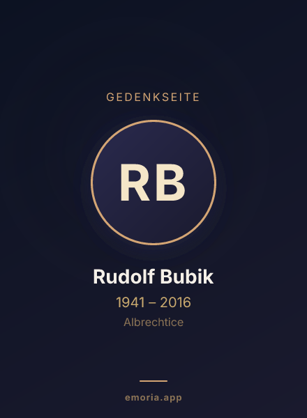 Gedenkportrait von Rudolf Bubik